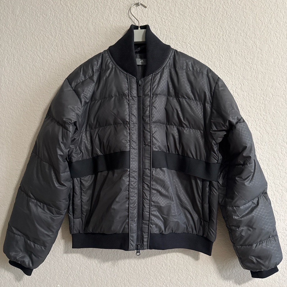 Adidas by Stella McCartney Quilted Bomber Jacket in Charcoal and Black